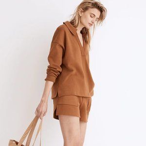 Madewell Cotton-Hemp Oversized Polo Sweatshirt